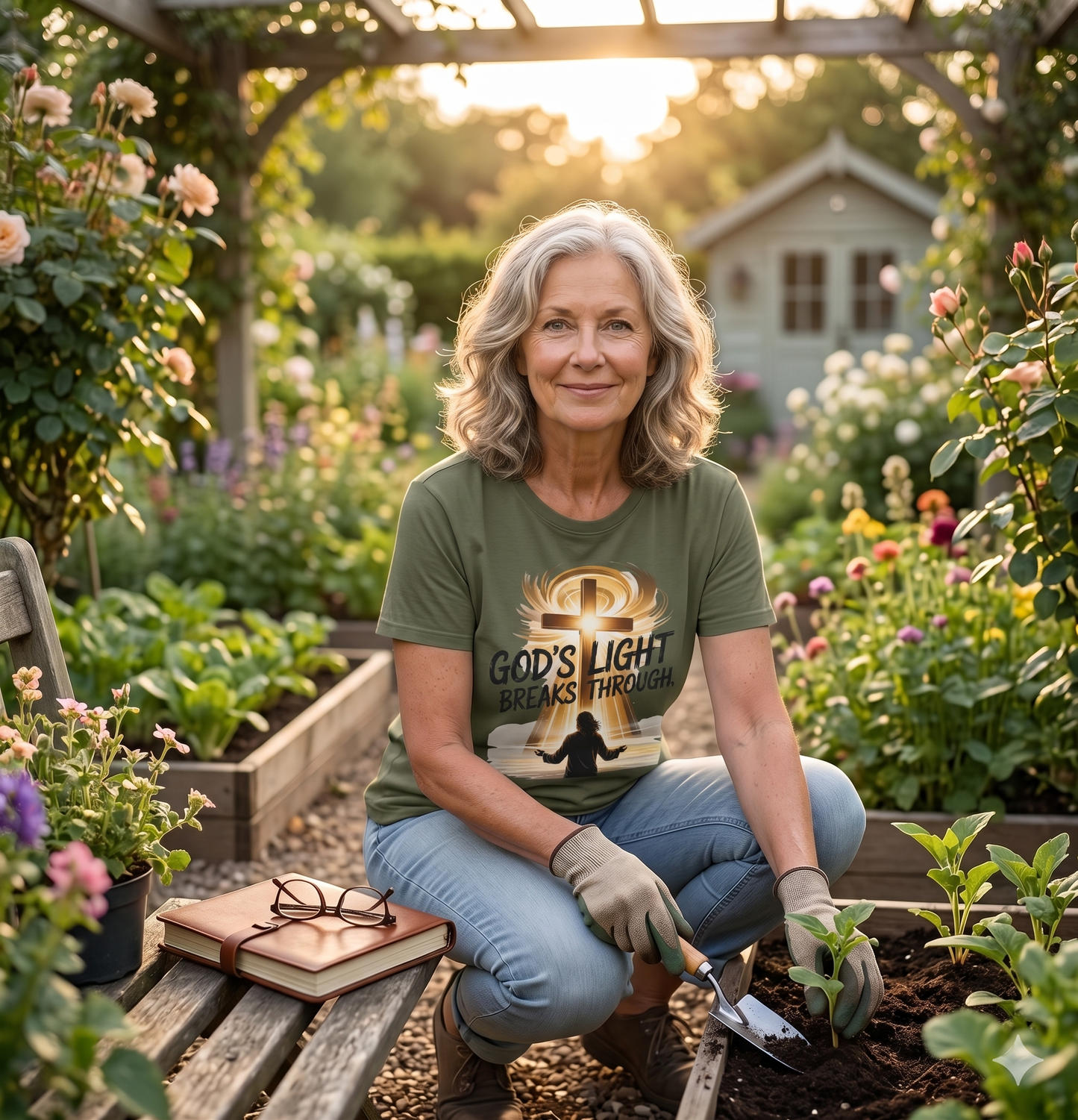 God’s Light Breaks Through Christian Women's T-Shirt