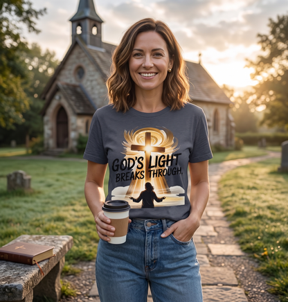 God’s Light Breaks Through Christian Women's T-Shirt