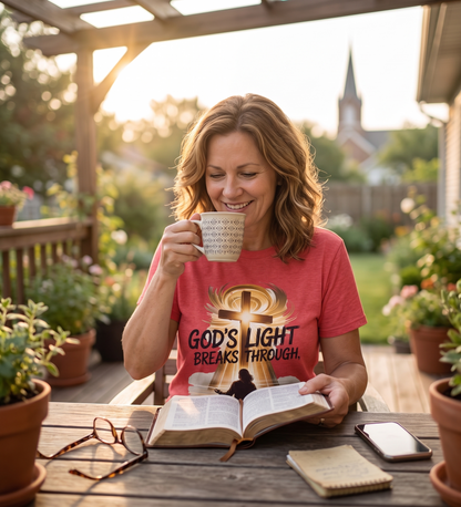 God’s Light Breaks Through Christian Women's T-Shirt