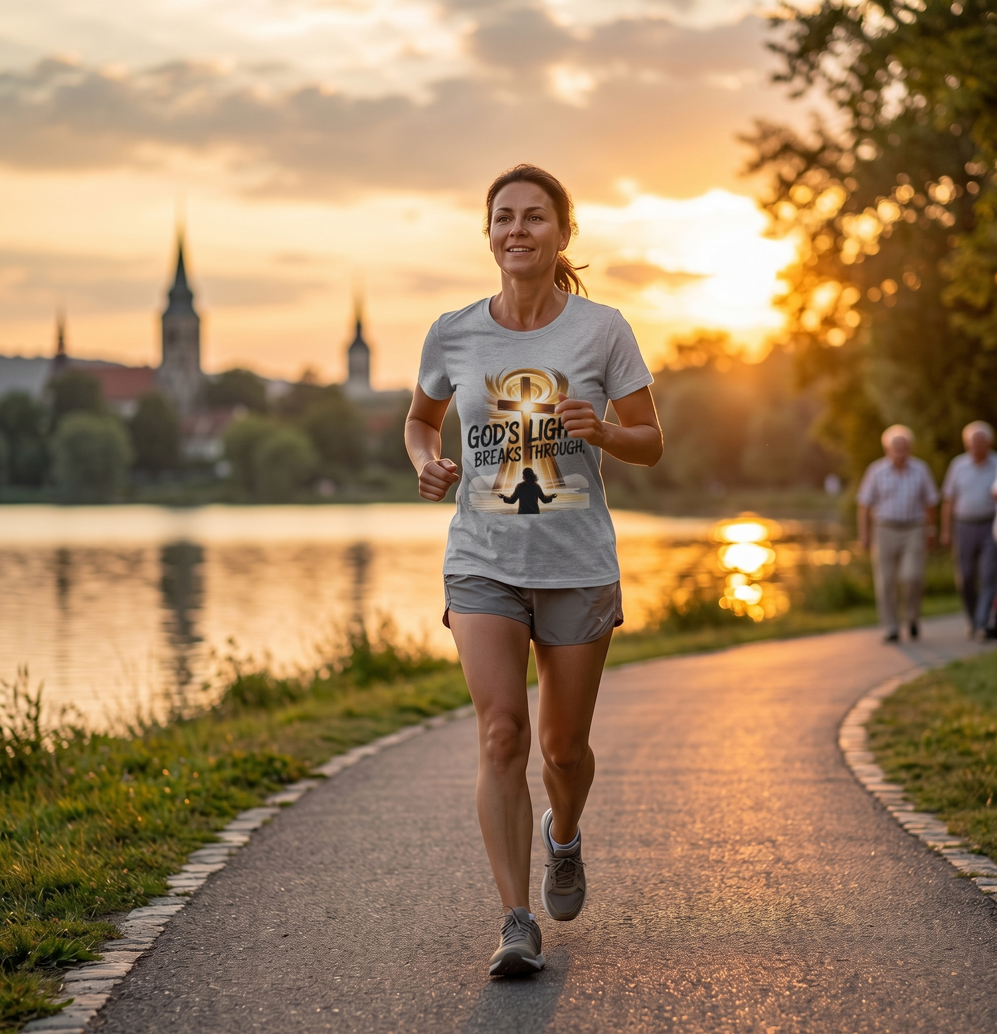 God’s Light Breaks Through Christian Women's T-Shirt